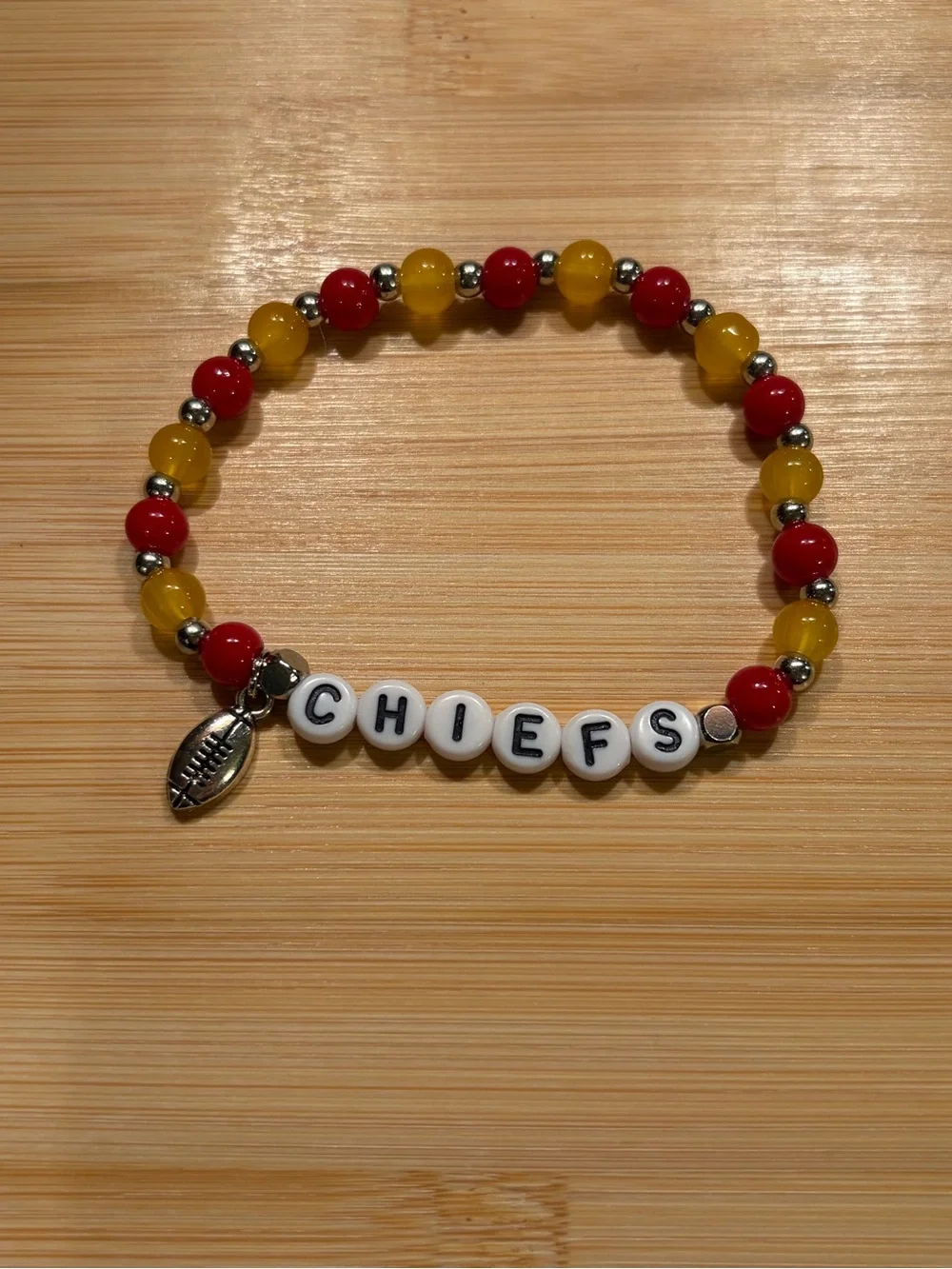 CHIEFS Beaded Bracelet Set - Red & Yellow | Handmade